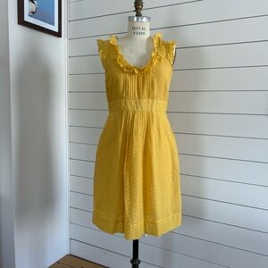 Moulinette Soeurs size 8 yellow swiss dot dress WOTH POCKETS :)